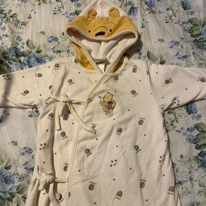 Winnie the Pooh Baby Kimono Wrap Gown with Hood – Size NB